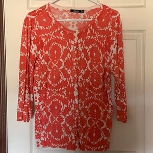 Coral printed cardigan